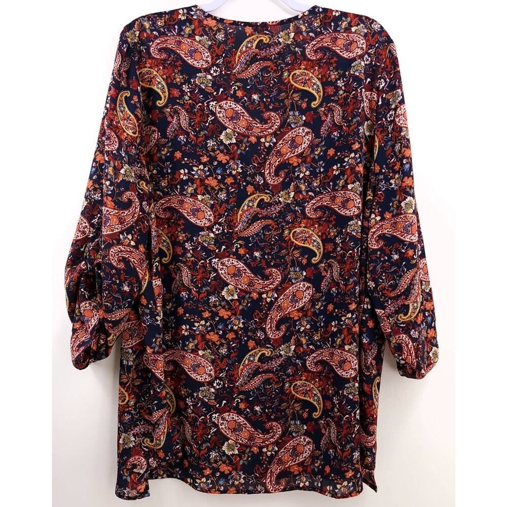 Terra & Sky Plus Floral Paisley Boho Blouse 1X - Picture 3 of 10
